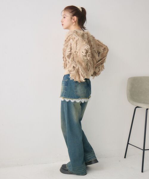 RETRO GIRL（レトロガール）の「フリンジNTPO（ニット/セーター・レディース・チャコールグレー/ブラウン/ライトグレー・FREE）」の15枚目の写真