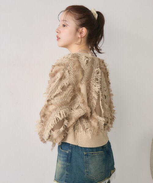 RETRO GIRL（レトロガール）の「フリンジNTPO（ニット/セーター・レディース・チャコールグレー/ブラウン/ライトグレー・FREE）」の19枚目の写真