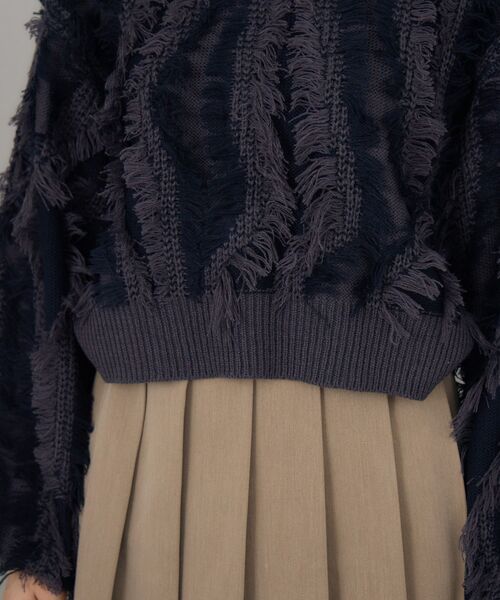 RETRO GIRL（レトロガール）の「フリンジNTPO（ニット/セーター・レディース・チャコールグレー/ブラウン/ライトグレー・FREE）」の13枚目の写真