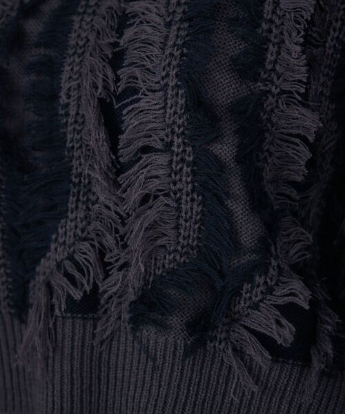 RETRO GIRL（レトロガール）の「フリンジNTPO（ニット/セーター・レディース・チャコールグレー/ブラウン/ライトグレー・FREE）」の5枚目の写真