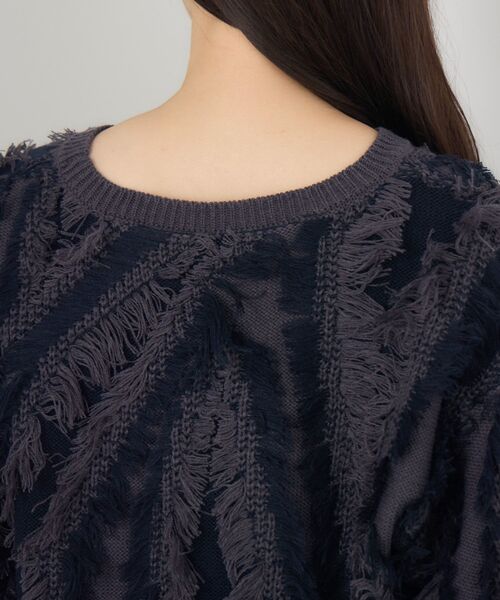 RETRO GIRL（レトロガール）の「フリンジNTPO（ニット/セーター・レディース・チャコールグレー/ブラウン/ライトグレー・FREE）」の7枚目の写真