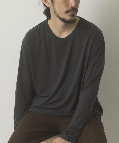 ITEMS URBANRESEARCH(アイテムズ アーバンリサーチ)の「Wool Blend Cut and Sewn(Tシャツ/カットソー・メンズ・ブラウン/ブラック/ダークグレー・MEDIUM/LARGE)」の3枚目の写真