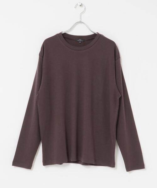 ITEMS URBANRESEARCH(アイテムズ アーバンリサーチ)の「Wool Blend Cut and Sewn(Tシャツ/カットソー・メンズ・ブラウン/ブラック/ダークグレー・MEDIUM/LARGE)」の6枚目の写真