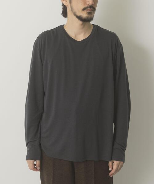 ITEMS URBANRESEARCH(アイテムズ アーバンリサーチ)の「Wool Blend Cut and Sewn(Tシャツ/カットソー・メンズ・ブラウン/ブラック/ダークグレー・MEDIUM/LARGE)」の12枚目の写真