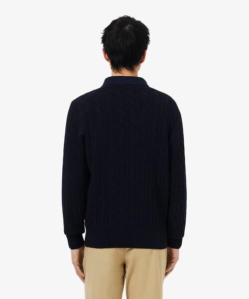 LACOSTE(ラコステ)の「ミドルゲージ ウールケーブルニット(ニット/セーター・メンズ・ネイビー/オフホワイト・2/3/4/5)」の21枚目の写真