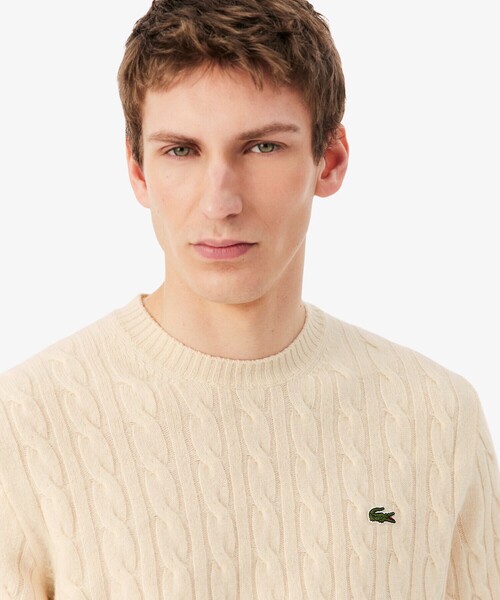 LACOSTE(ラコステ)の「ミドルゲージ ウールケーブルニット(ニット/セーター・メンズ・ネイビー/オフホワイト・2/3/4/5)」の14枚目の写真