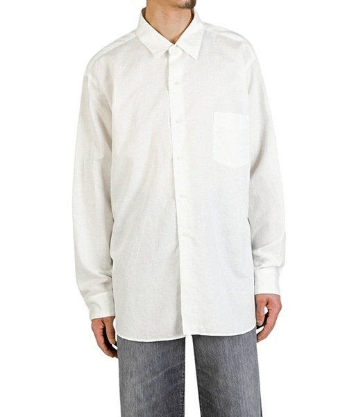 CIOTA（シオタ）の「CIOTA / シオタ：Regular Collar Long Sleeve Shirt：SHLM-108-CL[STD]（シャツ/ブラウス・メンズ・オフホワイト/ライトグレー・6/5）」の6枚目の写真