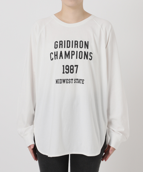 JOURNAL STANDARD relume（ジャーナルスタンダード　レリューム）の「《追加》ラグランスリーブカレッジロングスリーブTEE（Tシャツ/カットソー・レディース・ボルドー/チョコ/ホワイト×ホワイト/ブラックミックス・FREE）」の15枚目の写真