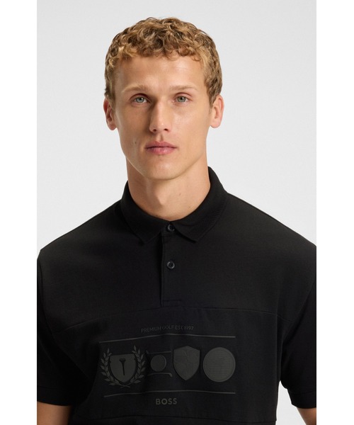 BOSS(ボス)の「リラックスフィット ポロシャツ コットン ゴルフアートワーク(ポロシャツ・メンズ・グリーン/ブラック・L/S/XXL/XL/M/XXXL/XS)」の3枚目の写真