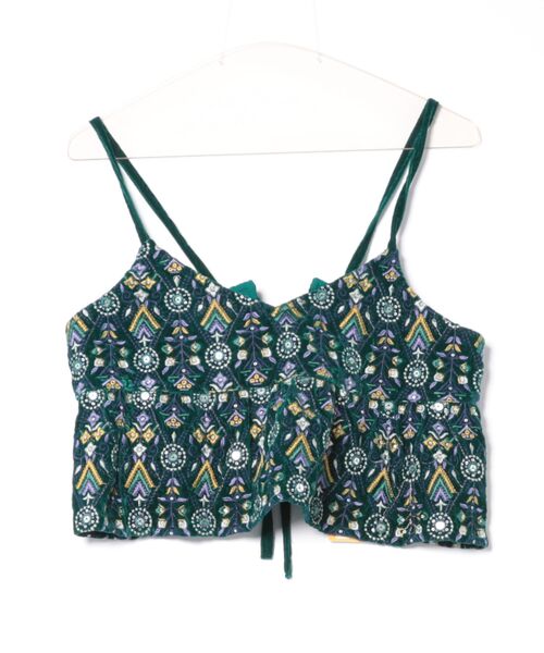 チャイハネ(チャイハネ)の「【チャイハネ】ブライド刺繍キャミソール(キャミソール・レディース・グリーン/ピンク・FREE)」の1枚目の写真