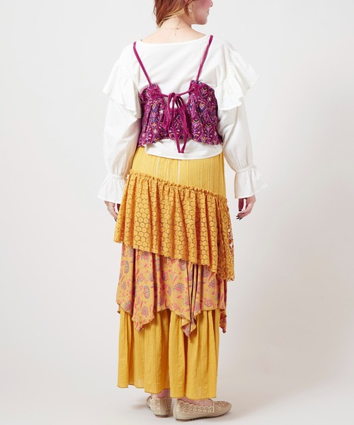 チャイハネ(チャイハネ)の「【チャイハネ】ブライド刺繍キャミソール(キャミソール・レディース・グリーン/ピンク・FREE)」の9枚目の写真