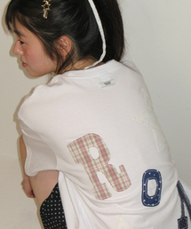 RON PATCH MIXED APPLIQUE OVER FIT T SHIRT WHITE