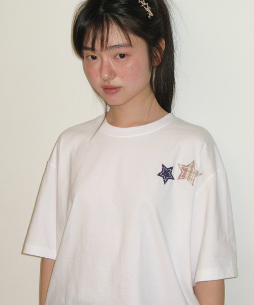 RONRON(ロンロン)の「RON PATCH MIXED APPLIQUE OVER FIT T SHIRT WHITE(Tシャツ/カットソー・レディース・その他・FREE)」の4枚目の写真