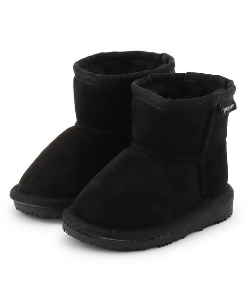 petit main（プティマイン）の「【撥水】ムートンブーツ（ブーツ・キッズ・モカ/ベージュ/ピンク/ブラック/ブルーグレー/グレー・18cm/14cm/15cm/16cm/19cm/17cm/13cm）」の2枚目の写真