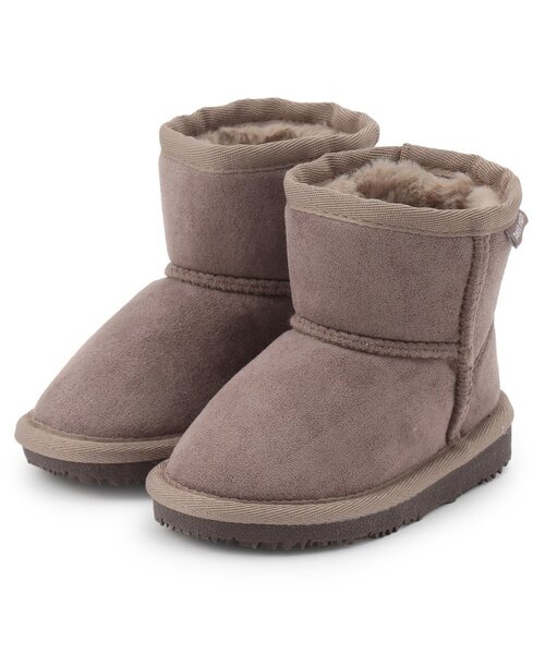 petit main（プティマイン）の「【撥水】ムートンブーツ（ブーツ・キッズ・モカ/ベージュ/ピンク/ブラック/ブルーグレー/グレー・18cm/14cm/15cm/16cm/19cm/17cm/13cm）」の4枚目の写真