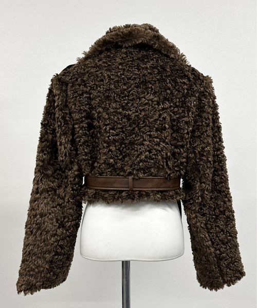 FOLLOWIN(フォロウィン)の「【 2color 】ボア×レザーベルトショートジャケット(その他アウター・レディース・ブラック/ブラウン・FREE)」の21枚目の写真