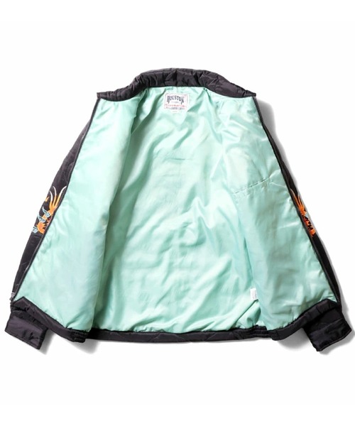 美品！HOUSTON ベトジャン　キルティングL 刺繍　中綿　ミリタリー　マップ HOUSTON ヒューストン NYLON RIP QUILTING VIETNAM JACKET 虎 MAP柄