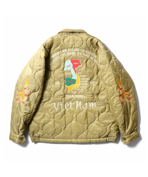 HOUSTON ヒューストン NYLON RIP QUILTING VIETNAM JACKET 虎 MAP柄