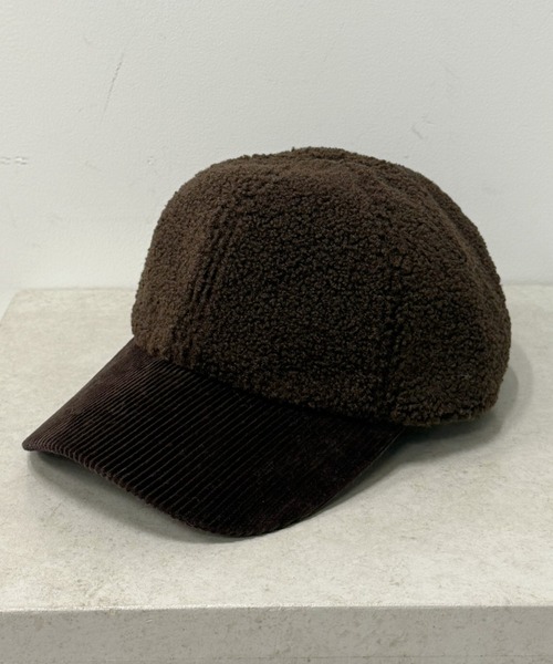 TITTY&CO.(ティティーアンドコー)の「ボアコーデュロイキャップ(キャップ・レディース・ブラック/アイボリー/ブラウン・FREE)」の3枚目の写真