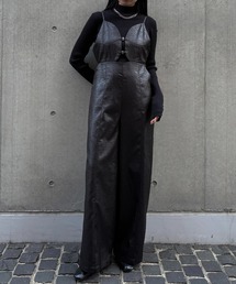 &g'aime（アンジェム）の「【&ｇ'aime 】 レザーライクオールインワン　Leather Like All In One（サロペット/オーバーオール）」