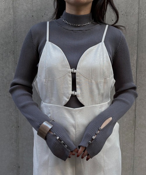 &g'aime（アンジェム）の「【&ｇ'aime 】 レザーライクオールインワン　Leather Like All In One（サロペット/オーバーオール・レディース・ブラック/ホワイト系その他・FREE）」の21枚目の写真