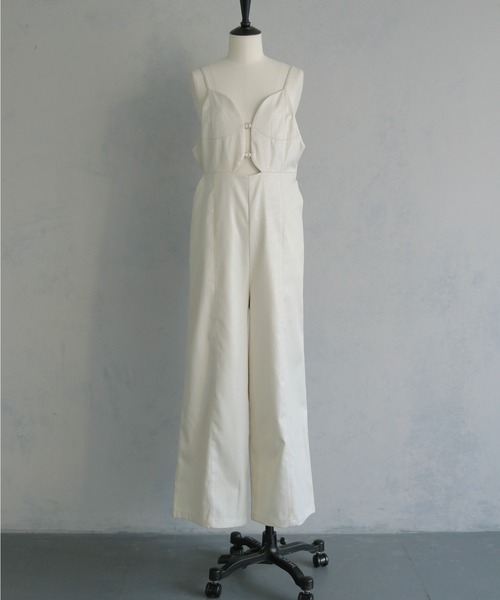 &g'aime（アンジェム）の「【&ｇ'aime 】 レザーライクオールインワン　Leather Like All In One（サロペット/オーバーオール・レディース・ブラック/ホワイト系その他・FREE）」の11枚目の写真