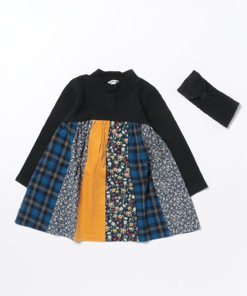 RAGMART(ラグマート)の「ヘアバンド&ワンピース(ワンピース・キッズ・ブラック/ピンク・100cm/110cm/120cm/130cm)」の2枚目の写真
