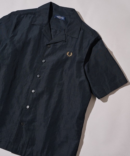 FRED PERRY（フレッドペリー）の「【FRED PERRY】LINEN BLEND REVERE COLLAR SHIRT コットンリネンオープンカラー半袖シャツ M9894（シャツ/ブラウス・メンズ・ホワイト/ブラック/ダークネイビー・XL/L/M/S）」の18枚目の写真
