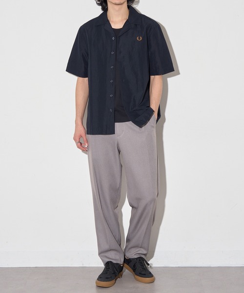 FRED PERRY（フレッドペリー）の「【FRED PERRY】LINEN BLEND REVERE COLLAR SHIRT コットンリネンオープンカラー半袖シャツ M9894（シャツ/ブラウス・メンズ・ホワイト/ブラック/ダークネイビー・XL/L/M/S）」の8枚目の写真
