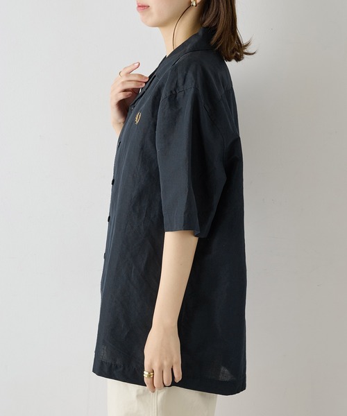 FRED PERRY（フレッドペリー）の「【FRED PERRY】LINEN BLEND REVERE COLLAR SHIRT コットンリネンオープンカラー半袖シャツ M9894（シャツ/ブラウス・メンズ・ホワイト/ブラック/ダークネイビー・XL/L/M/S）」の14枚目の写真