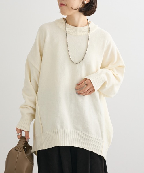 Green　Parks（グリーンパークス）の「リラックスモールニットチュニック（ニット/セーター・レディース・ブラウン/ピンク/オレンジ/グリーン系その他3/オフホワイト/グレー・FREE）」の2枚目の写真