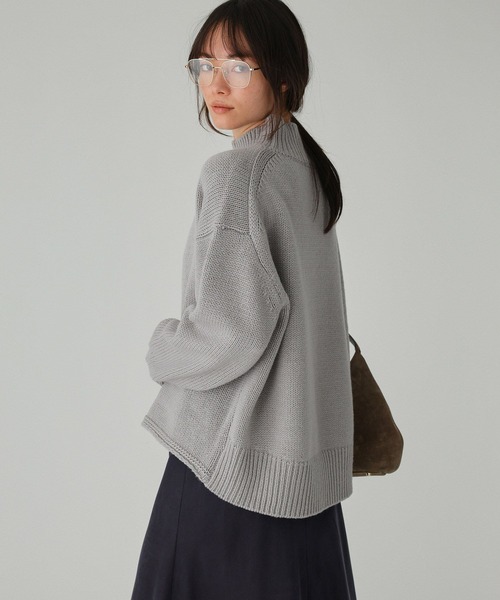 BABYLONE（バビロン）の「リラクシータートルプルオーバー（ニット/セーター・レディース・ブラウン/オフホワイト/ライトグレー・フリー）」の14枚目の写真