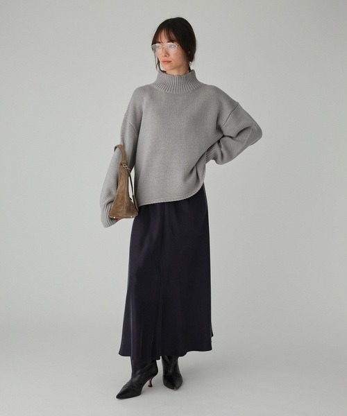 BABYLONE（バビロン）の「リラクシータートルプルオーバー（ニット/セーター・レディース・ブラウン/オフホワイト/ライトグレー・フリー）」の17枚目の写真