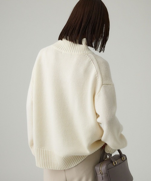 BABYLONE（バビロン）の「リラクシータートルプルオーバー（ニット/セーター・レディース・ブラウン/オフホワイト/ライトグレー・フリー）」の7枚目の写真