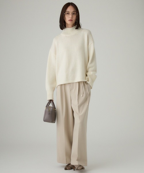 BABYLONE（バビロン）の「リラクシータートルプルオーバー（ニット/セーター・レディース・ブラウン/オフホワイト/ライトグレー・フリー）」の8枚目の写真