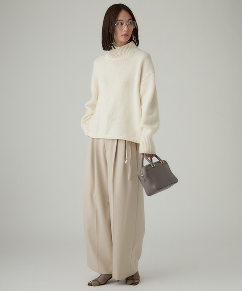 BABYLONE（バビロン）の「リラクシータートルプルオーバー（ニット/セーター・レディース・ブラウン/オフホワイト/ライトグレー・フリー）」の9枚目の写真