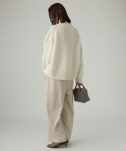 BABYLONE（バビロン）の「リラクシータートルプルオーバー（ニット/セーター・レディース・ブラウン/オフホワイト/ライトグレー・フリー）」の11枚目の写真
