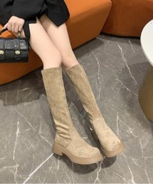 スエード」に該当するレディースのブーツ（ロング）ファッション通販