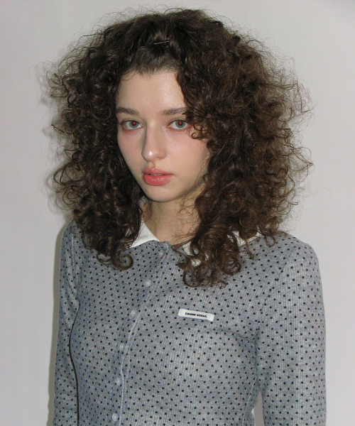 CRANK（クランク）の「ドット起毛カーディガン_グレー（カーディガン