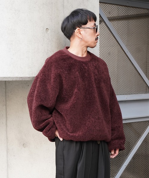 Aphlotus(アプロタス)の「ボアフリースクルーネックトレーナー(スウェット・メンズ・パープル/マルーン/チャコールグレー・LARGE/SMALL/MEDIUM)」の13枚目の写真