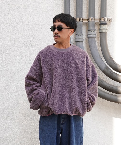 Aphlotus(アプロタス)の「ボアフリースクルーネックトレーナー(スウェット・メンズ・パープル/マルーン/チャコールグレー・LARGE/SMALL/MEDIUM)」の16枚目の写真