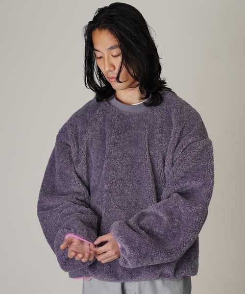 Aphlotus(アプロタス)の「ボアフリースクルーネックトレーナー(スウェット・メンズ・パープル/マルーン/チャコールグレー・LARGE/SMALL/MEDIUM)」の20枚目の写真