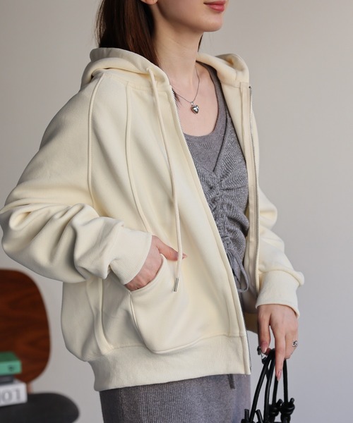sakishimatokyo(サキシマトーキョー)の「切り替えジップアップパーカー(パーカー・レディース・ベージュ/オートミール/グレー・FREE)」の13枚目の写真