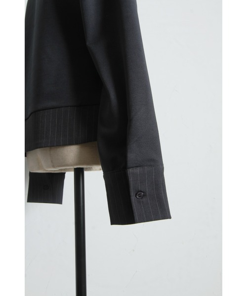 ARVELLIA(アルベリア)の「ASYM STRIPE DREAPE TOP(Tシャツ/カットソー・レディース・ブラウン/グレー・M)」の4枚目の写真