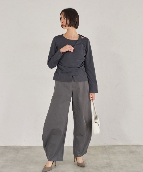 ARVELLIA(アルベリア)の「ASYM STRIPE DREAPE TOP(Tシャツ/カットソー・レディース・ブラウン/グレー・M)」の20枚目の写真