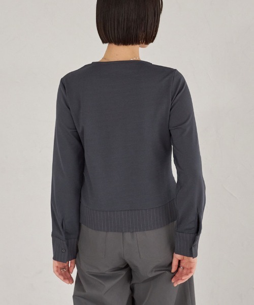 ARVELLIA(アルベリア)の「ASYM STRIPE DREAPE TOP(Tシャツ/カットソー・レディース・ブラウン/グレー・M)」の16枚目の写真