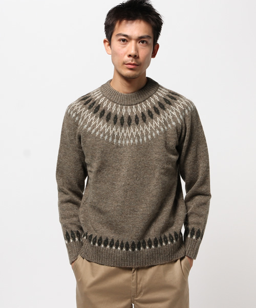CIAOPANIC（チャオパニック）の「【Ciaopanic】　アイスランドロピKNITP/O（ニット/セーター・メンズ・カーキ/グレー/オフホワイト/ブラウン・MEDIUM/LARGE）」の4枚目の写真