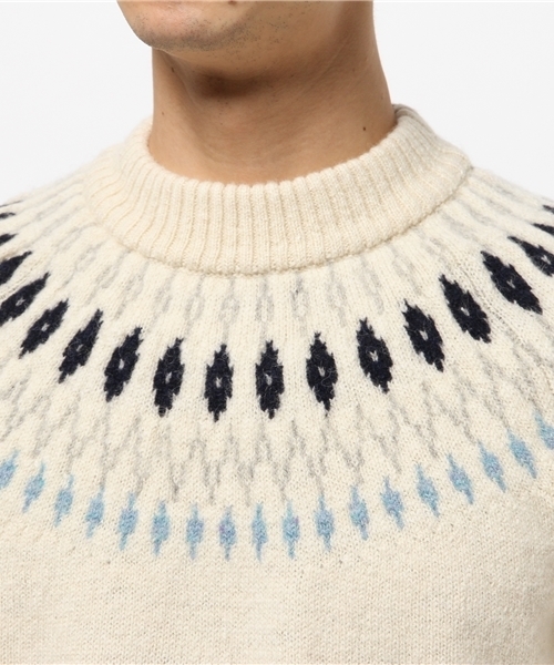 CIAOPANIC（チャオパニック）の「【Ciaopanic】　アイスランドロピKNITP/O（ニット/セーター・メンズ・カーキ/グレー/オフホワイト/ブラウン・MEDIUM/LARGE）」の7枚目の写真