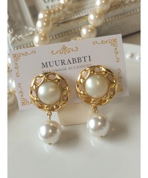 【MUURABBTI】パールのフォーマルピアス(MA)