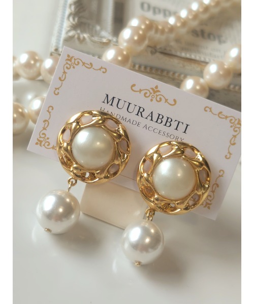 VIBGYOR(ヴィブジョー)の「【MUURABBTI】パールのフォーマルピアス(MA)(ピアス(両耳用)・レディース・ゴールド・FREE)」の2枚目の写真